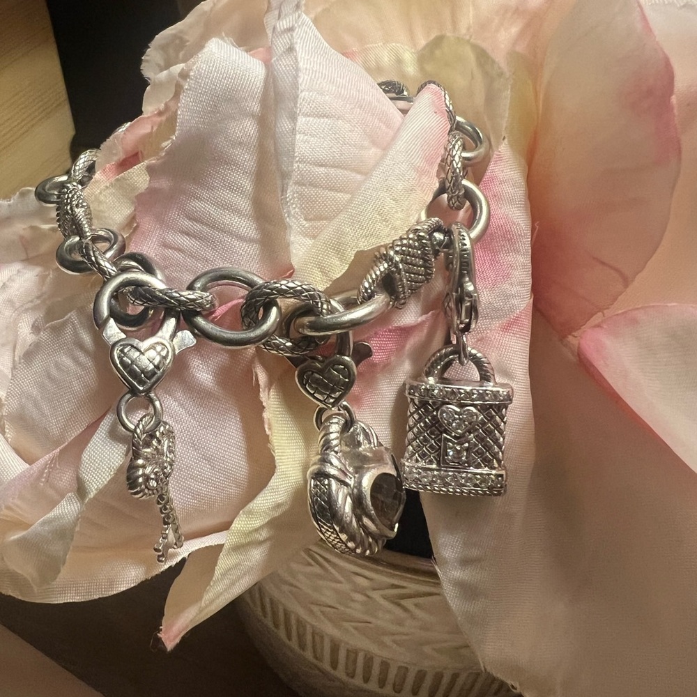 Judith Ripka Sterling Silver Charm Bracelet